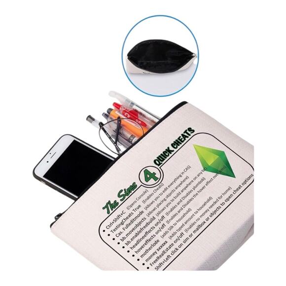 GJTIM Sim Game Gift Video Game Lover Sims 4 Quick Cheats Gaming Zipper Pouch - Picture 10 of 12